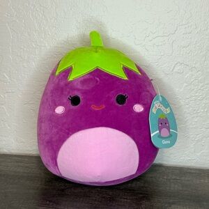 Squishmallows Purple and Green Eggplant Plush Glena